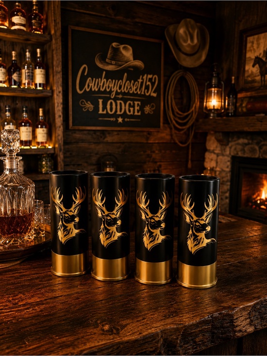 Other - Black and Gold Deer Shot Glass Set of 4
